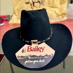 Bailey Hats 6 3/4 Black XX 2x Fur Blend Cowboy Hat